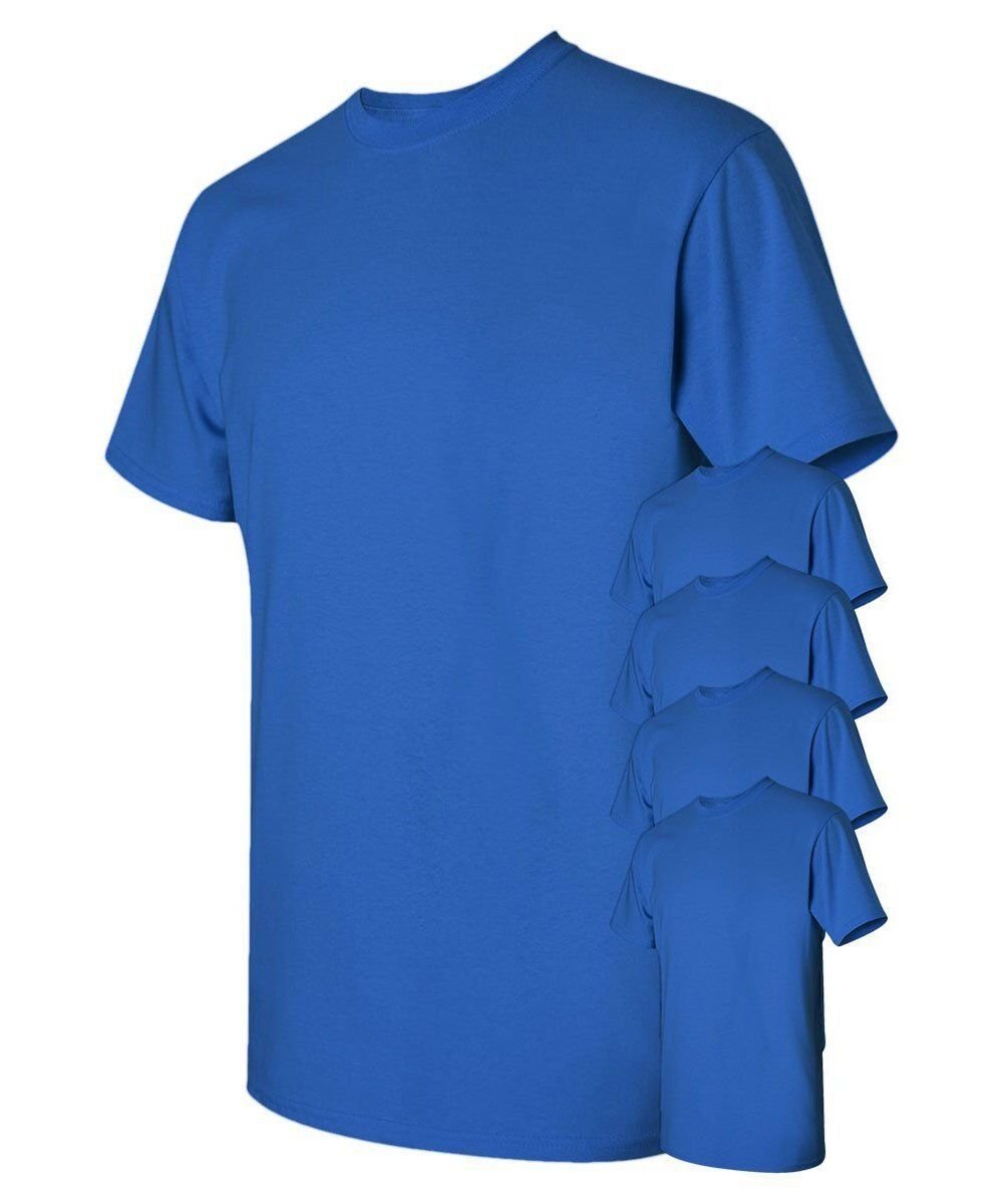 T-shirt uomo Gildan confezione da 5 pezzi Crew pesante 5,3 oz 100% cotone prestringuto S-3XL - Foto 33 di 37