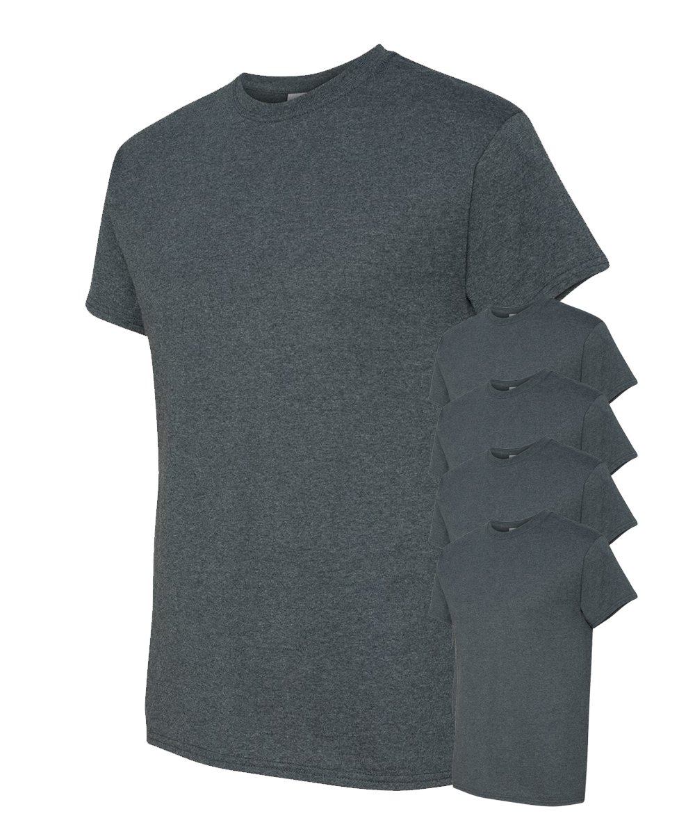 T-shirt uomo Gildan confezione da 5 pezzi Crew pesante 5,3 oz 100% cotone prestringuto S-3XL - Foto 13 di 37