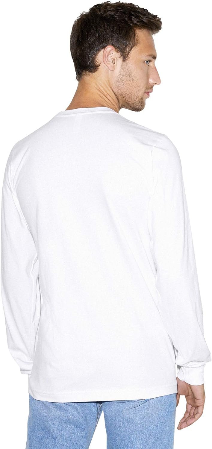 American Apparel Men's Organic Fine Jersey Crewneck Long Sleeve T-Shirt - Picture 9 of 11