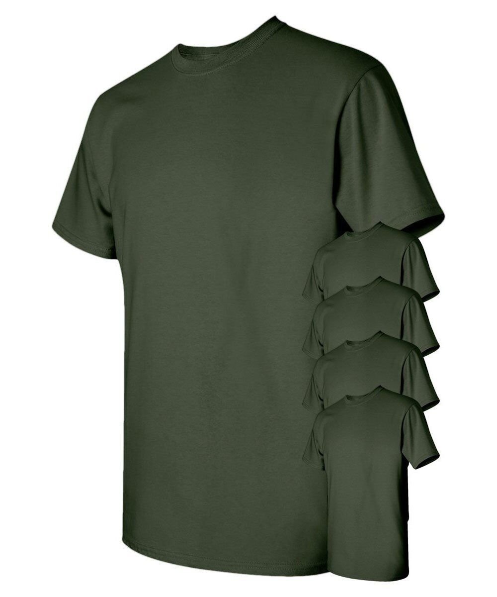 T-shirt uomo Gildan confezione da 5 pezzi Crew pesante 5,3 oz 100% cotone prestringuto S-3XL - Foto 14 di 37