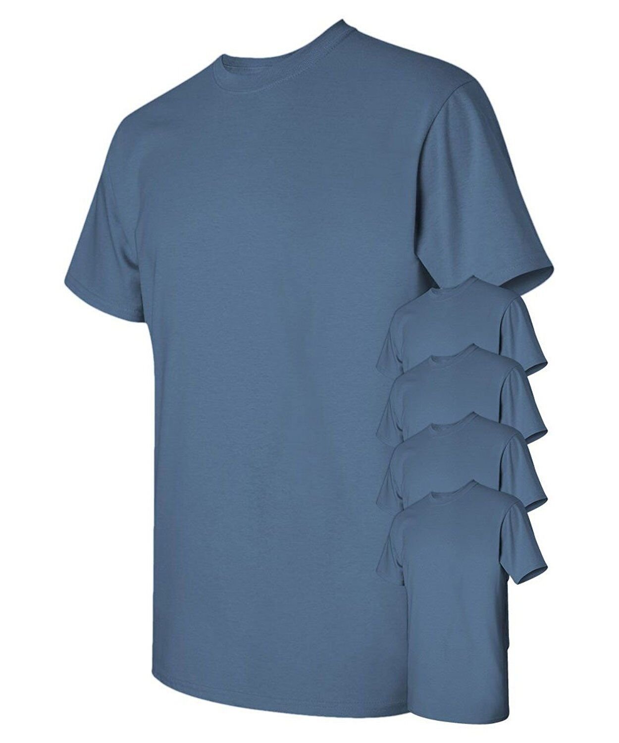 T-shirt uomo Gildan confezione da 5 pezzi Crew pesante 5,3 oz 100% cotone prestringuto S-3XL - Foto 20 di 37