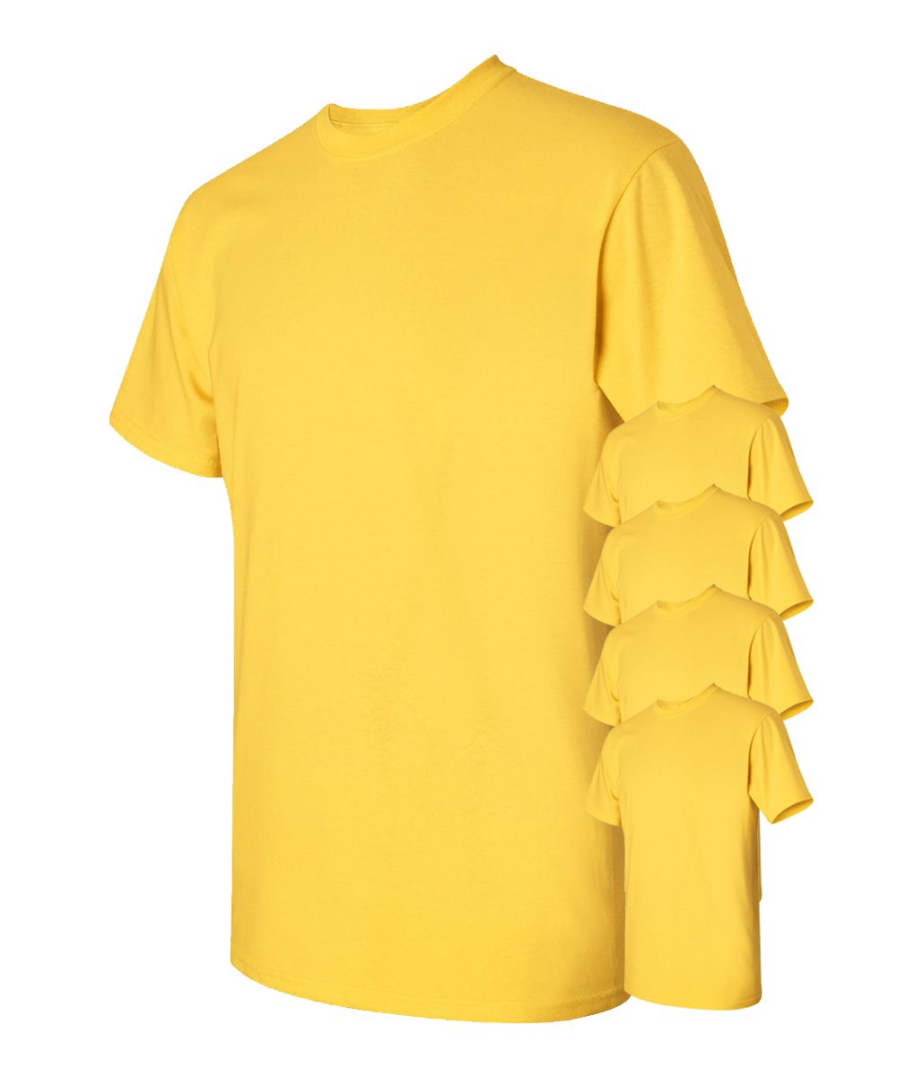 T-shirt uomo Gildan confezione da 5 pezzi Crew pesante 5,3 oz 100% cotone prestringuto S-3XL - Foto 12 di 37