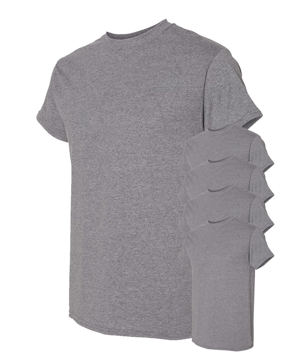 T-shirt uomo Gildan confezione da 5 pezzi Crew pesante 5,3 oz 100% cotone prestringuto S-3XL - Foto 16 di 37