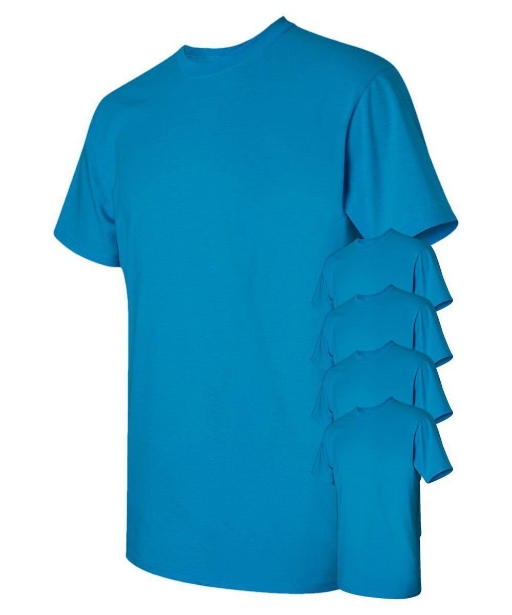 T-shirt uomo Gildan confezione da 5 pezzi Crew pesante 5,3 oz 100% cotone prestringuto S-3XL - Foto 34 di 37
