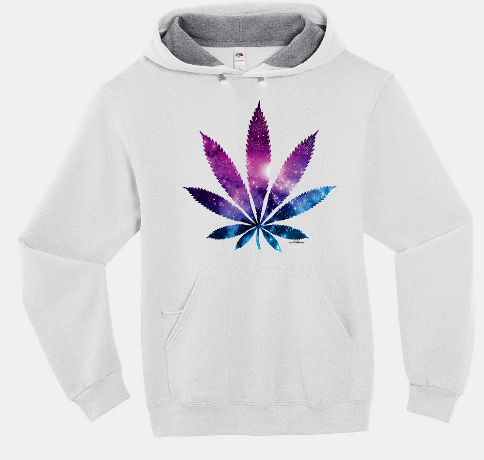 Cosmic Cannabis Hoodie Space Pot Leaf Galaxy Ultra Soft Unisex Pullover Hoodie - Picture 14 of 14