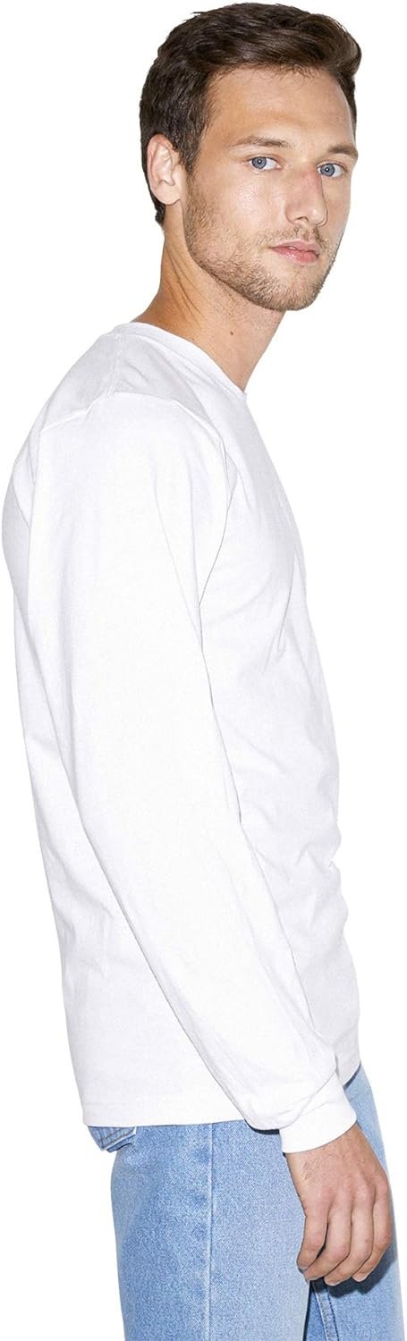 American Apparel Men's Organic Fine Jersey Crewneck Long Sleeve T-Shirt - Picture 8 of 11