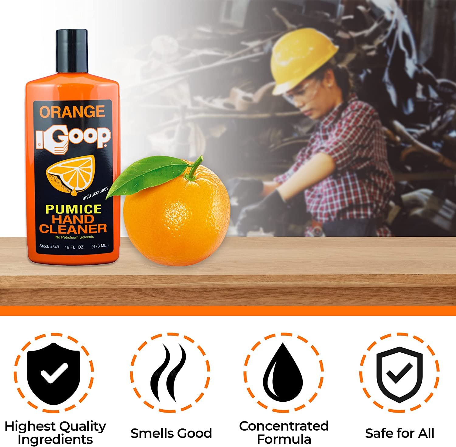 Orange Goop Citrus Hand Cleaner with Pumice 