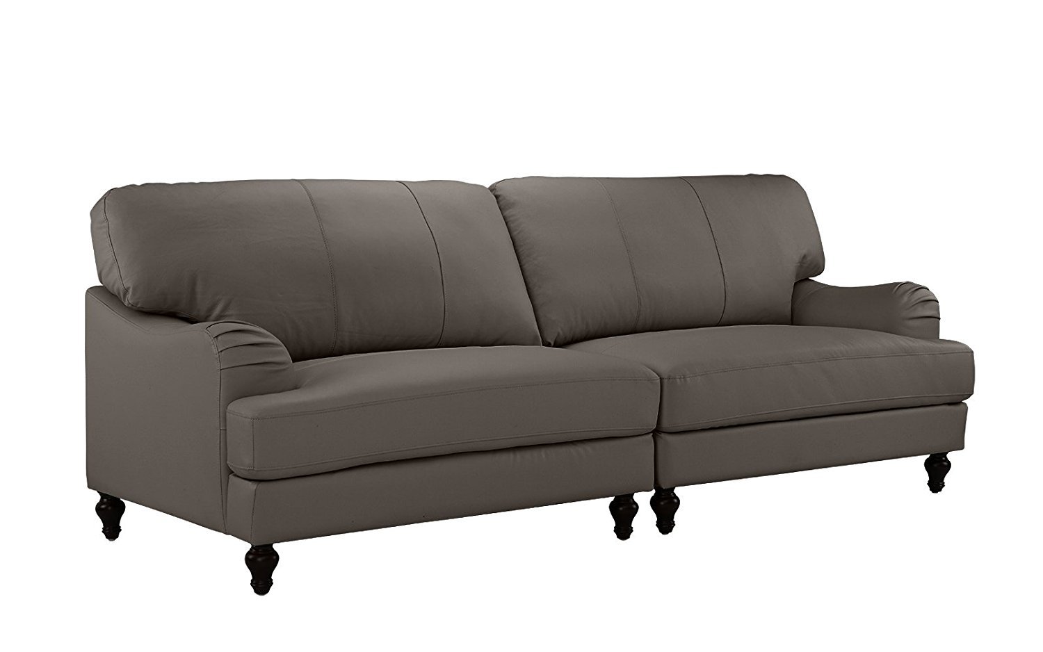 Classic Real Leather Sofa Convertible Living Room Couch Grey Classic Real Leather Sofa Convertible Living Room Couch Grey