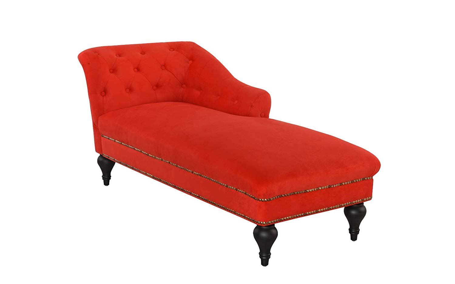 Elegant Velvet Chaise Lounge Living Room Bedroom (Red) 662187614885 eBay