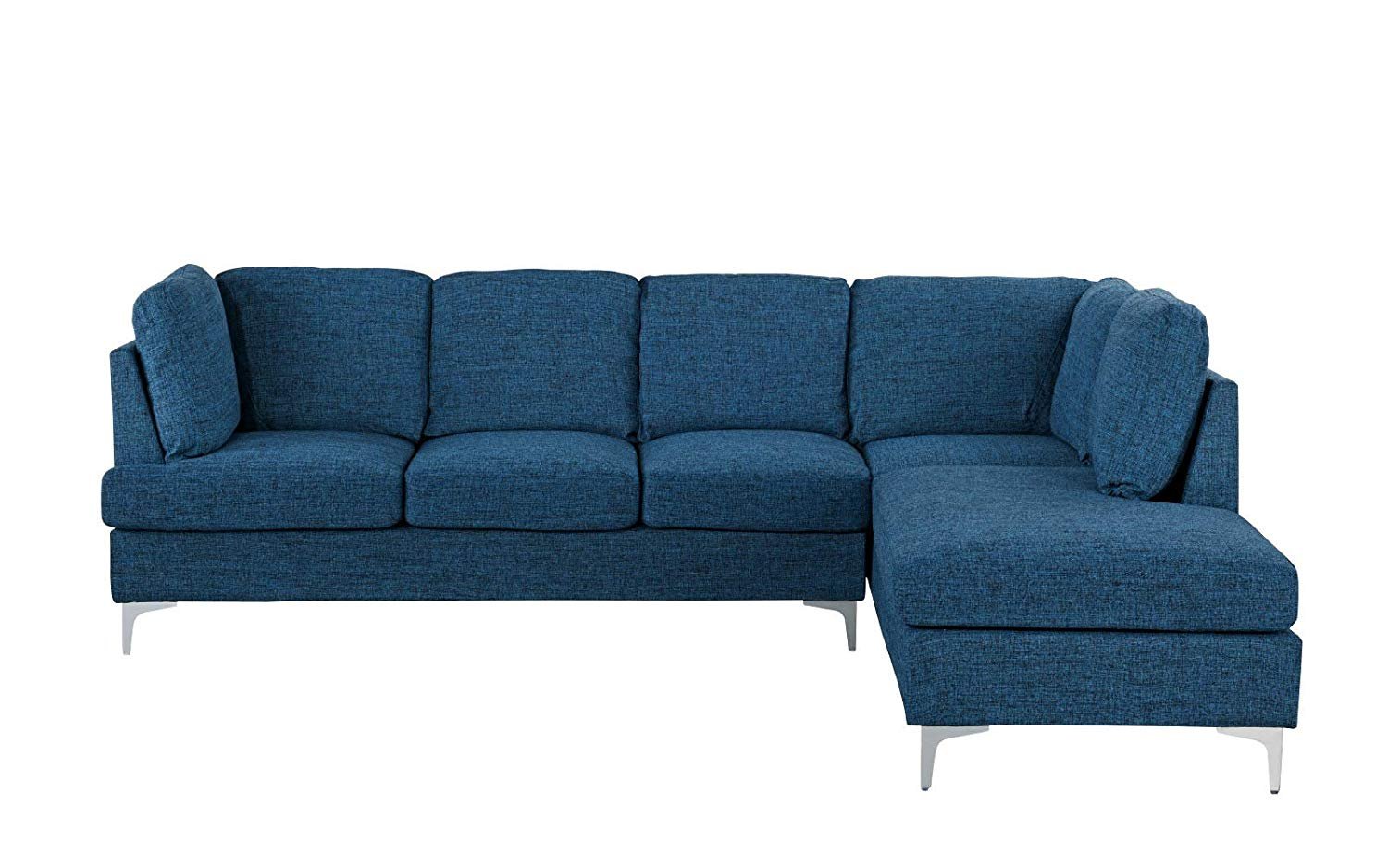 Blue Wall Living Room Spaces With L Couch