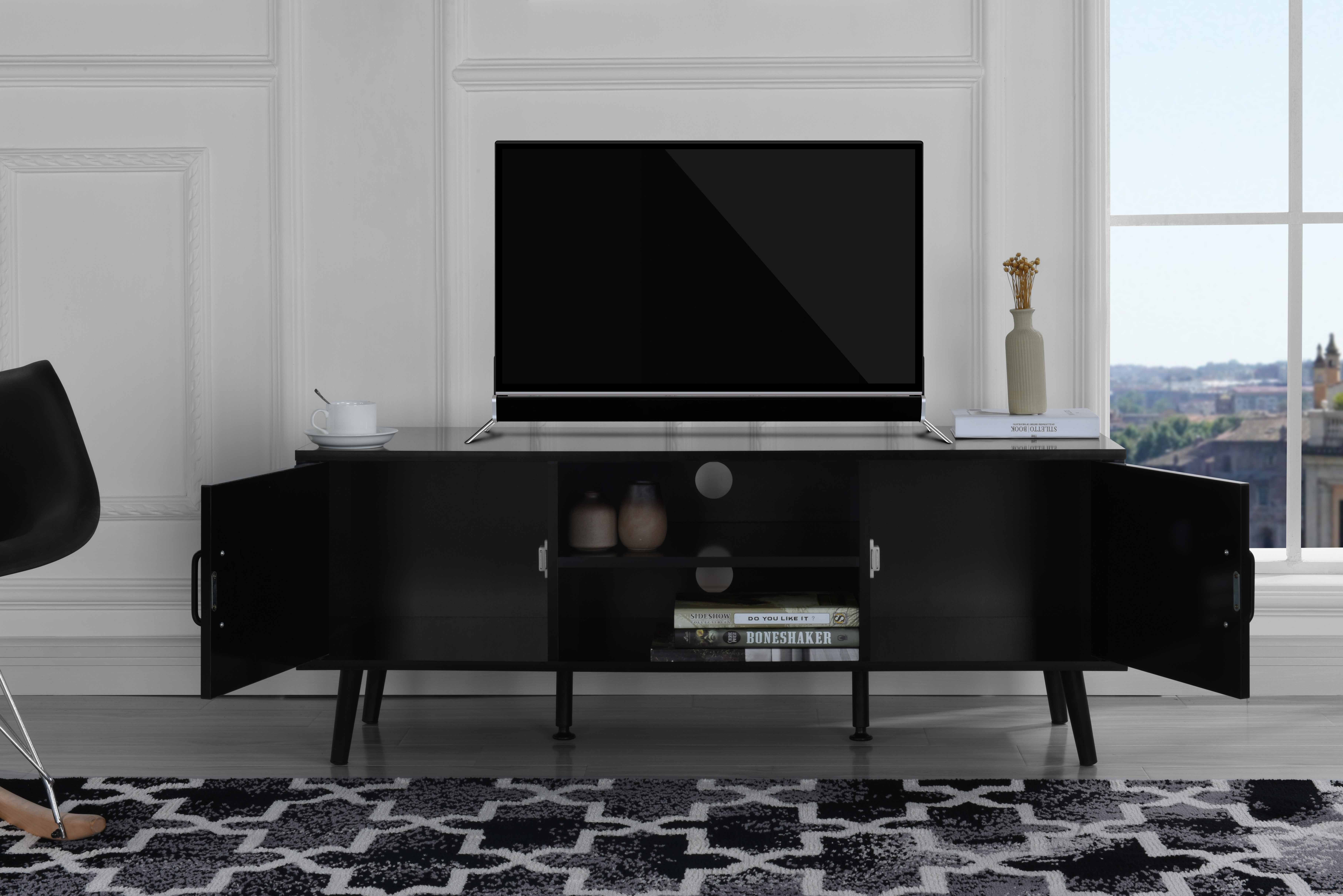 Details About Mid Century Modern Tv Stand Black