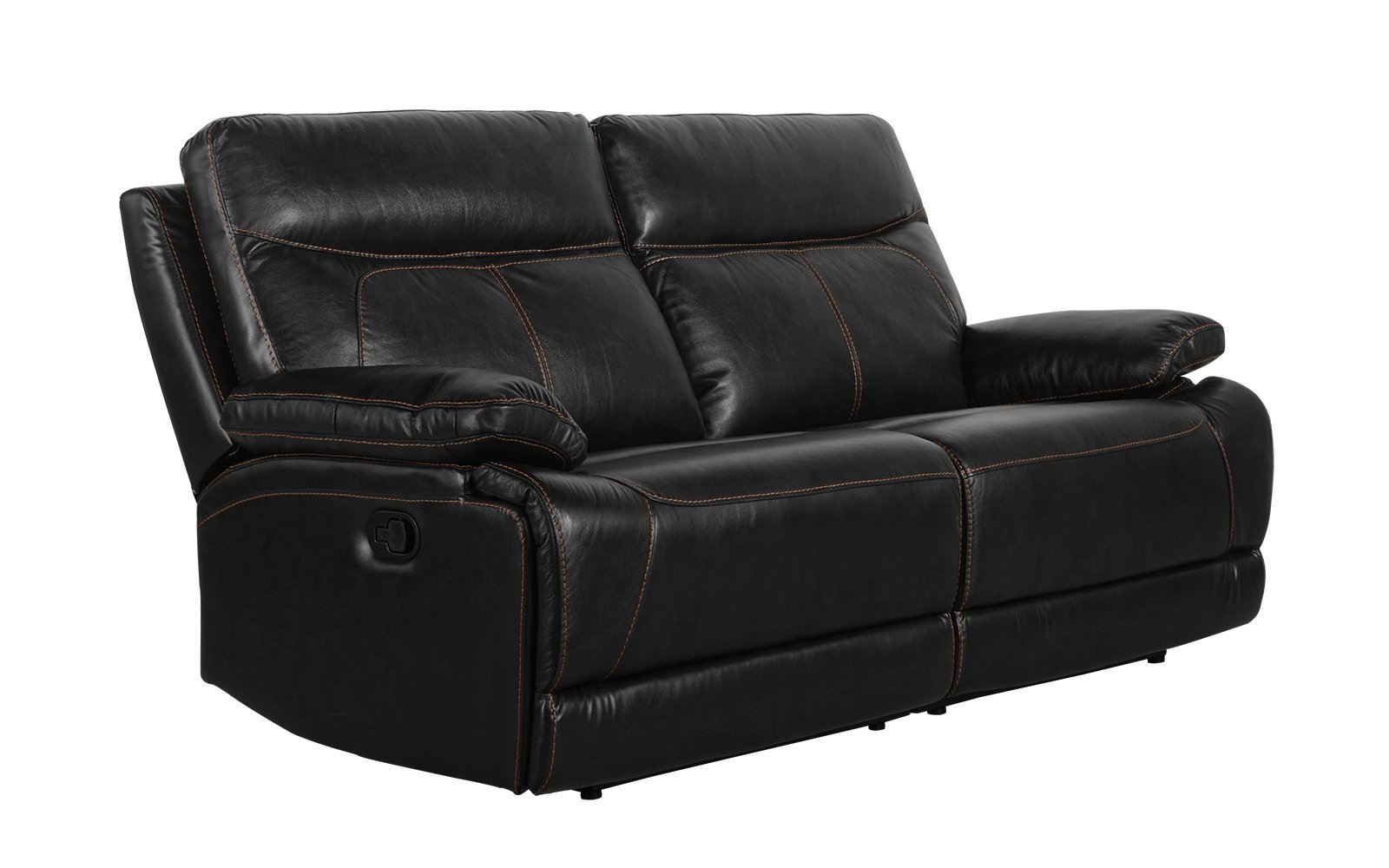 Classic Leather Match Upholstered Couch 74.4 inches Recliner Loveseat