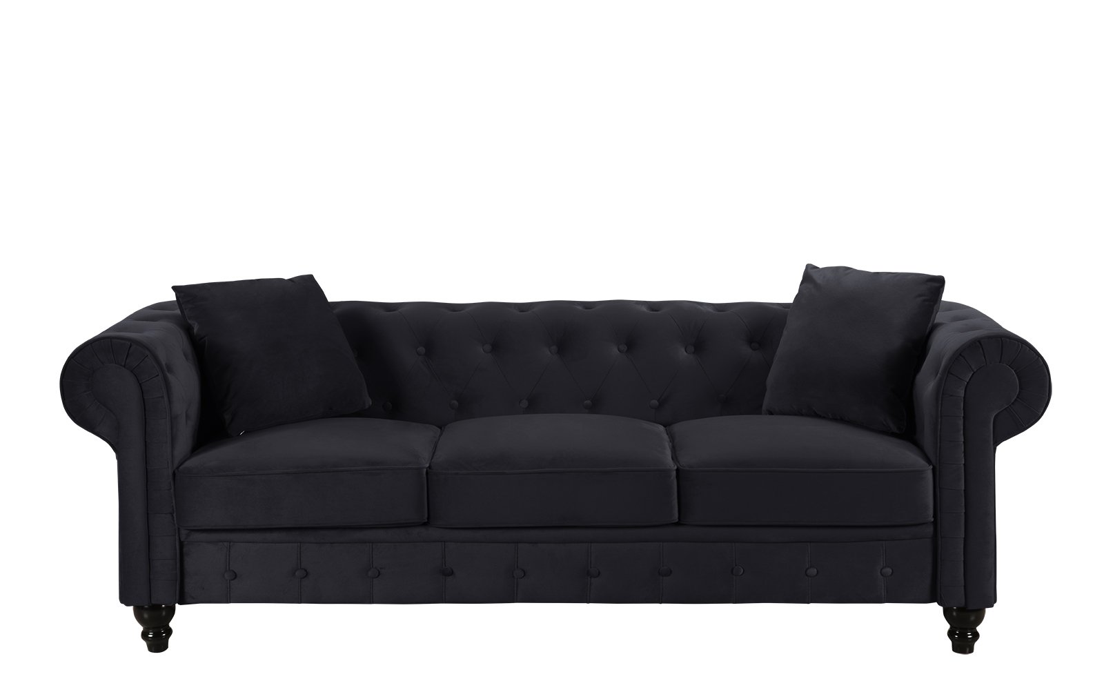 Clic Chesterfield Velvet Upholstered Tufted Couch On Velvet Upholstered Tufted Couch