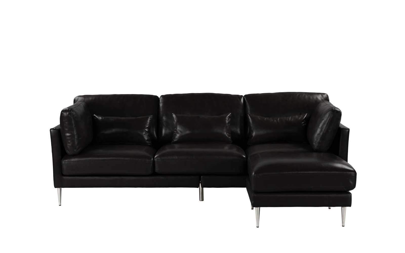 Details About Black Contemporary Living Room Leather Pu Sectional Sofa L Shape Couch
