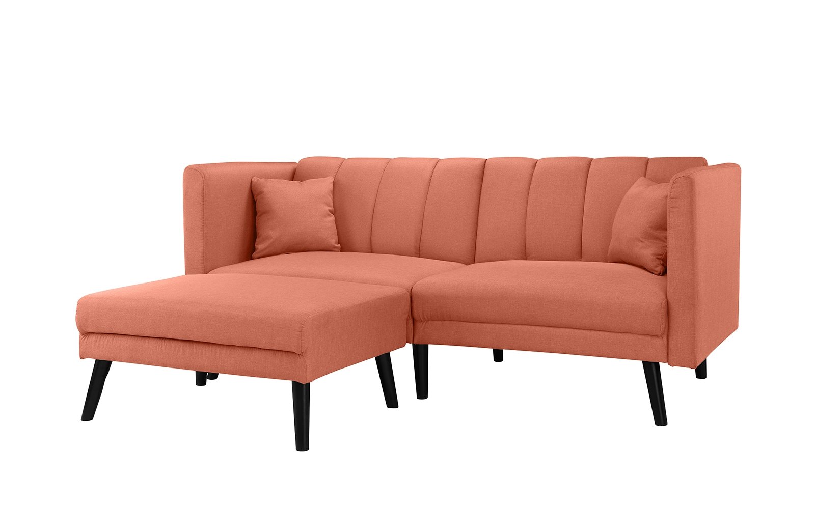 Mid-Century Modern Fabric Futon Sofa Bed, Sleeper, Orange ...