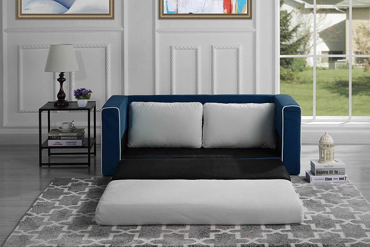 modern 2 tone modular convertible sofa bed