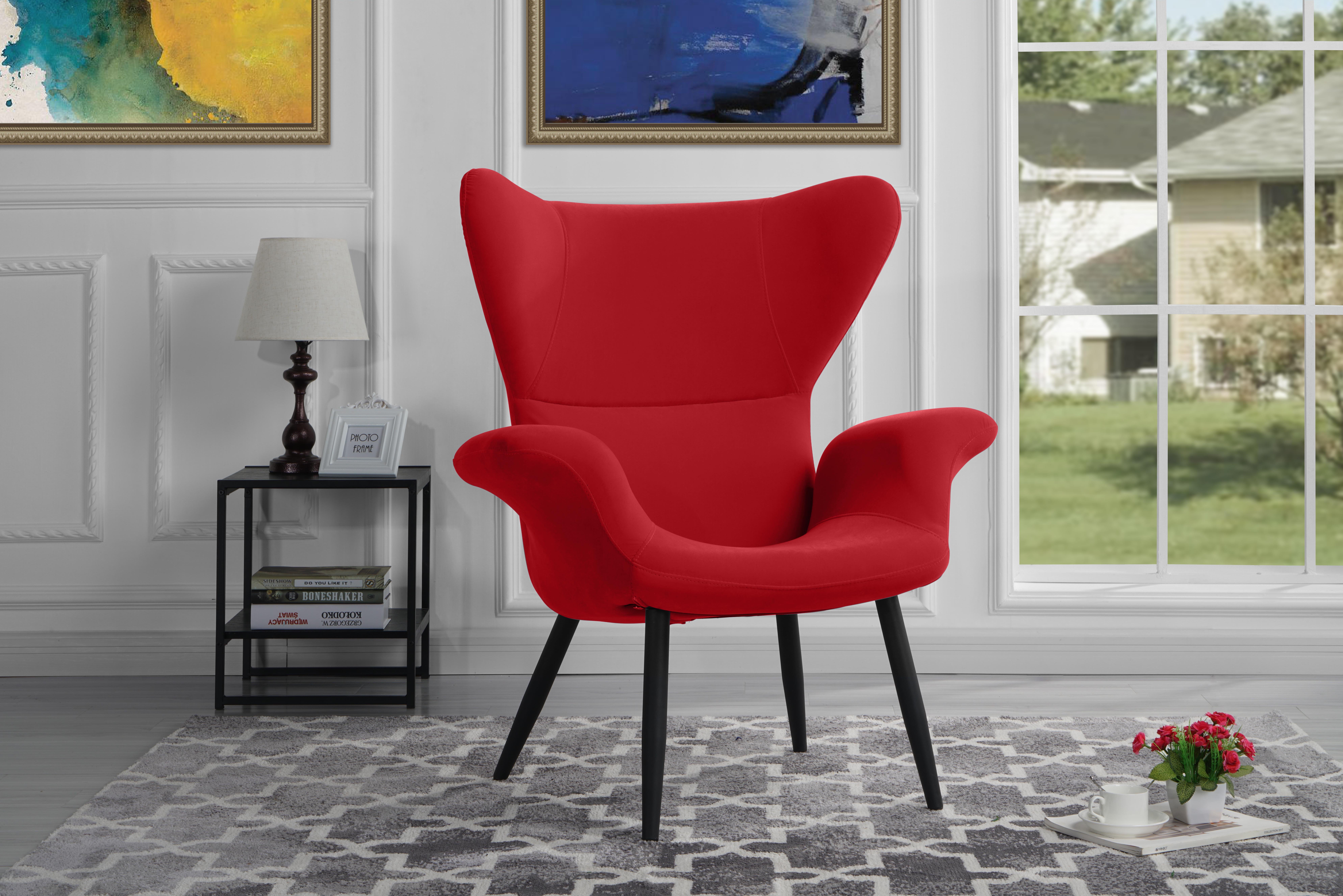 Contemporary Velvet Accent Armchair, Futuristic Style Living Room Chair