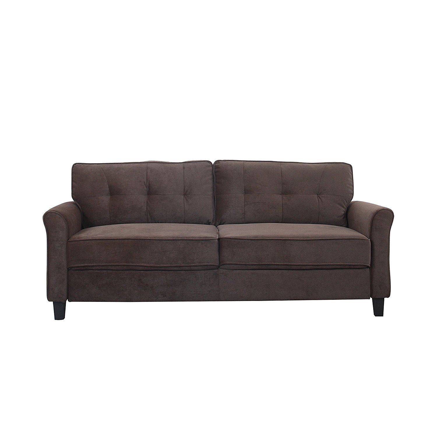 Clic Ultra Comfortable Brush Microfiber Fabric Living Room Sofa Clic Ultra Comfortable Brush Microfiber Fabric Living Room Sofa Brown