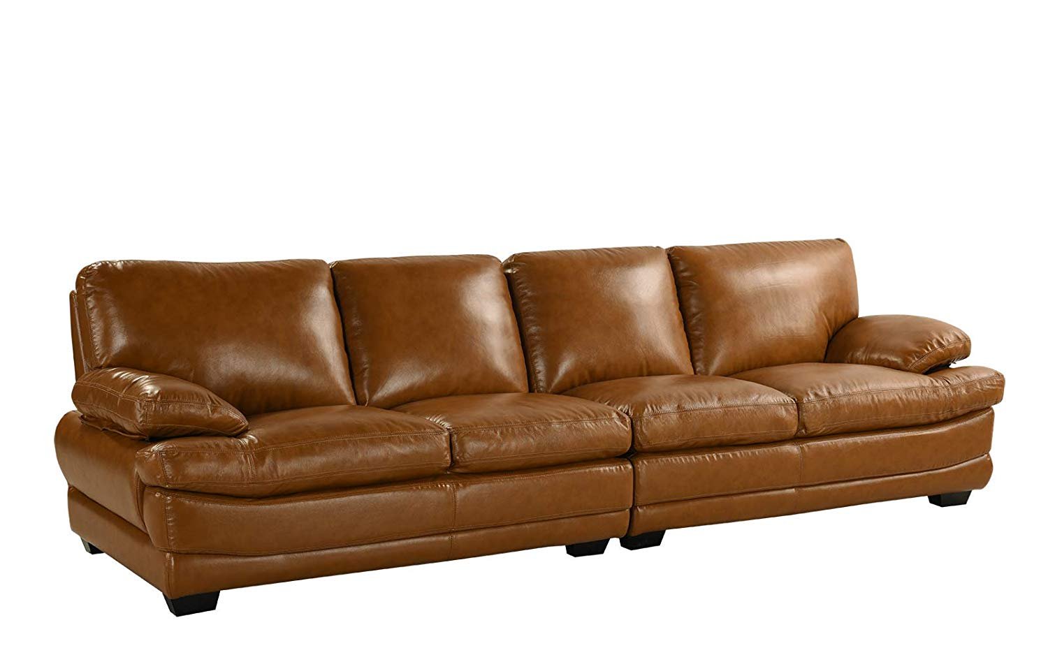 Details About Classic Camel Large Leather Sofa 111 W Inches Living Room Family Couch