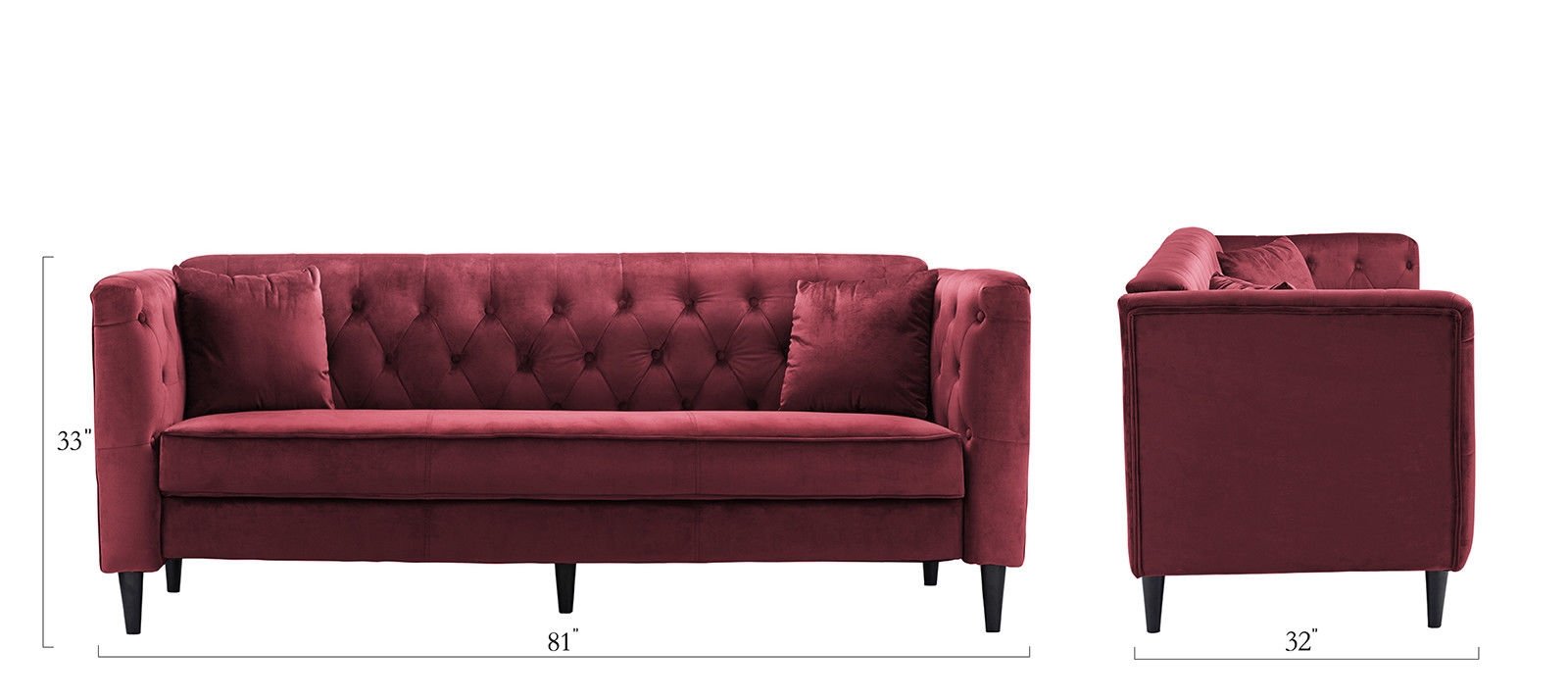 Mid Century Ultra Modern Velvet Sofa Living Room Couch Tufted Thumbnails To Enlarge