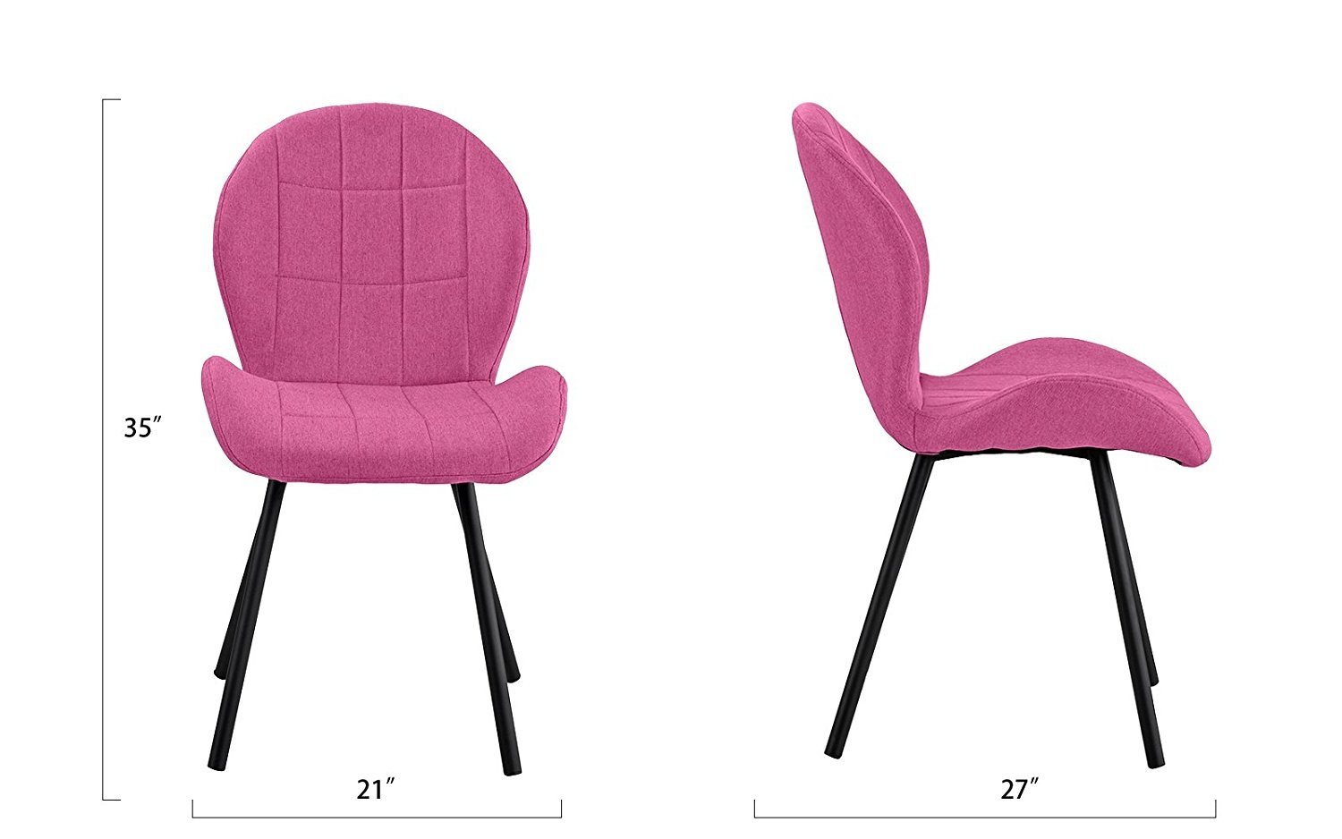 Set Of 2 Purple Dining Chairs Fabric Cushion Accent Chair Kitchen Room 662187609546 Ebay Fabric Cushion Accent Chair