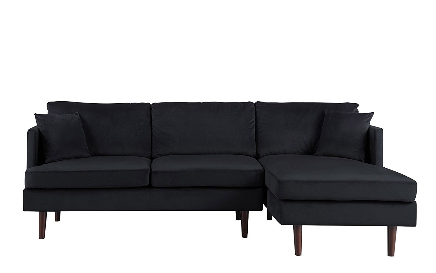 Details About Modern Brush Microfiber Sectional Sofa L Shape Couch W Extra Wide Chaise Black