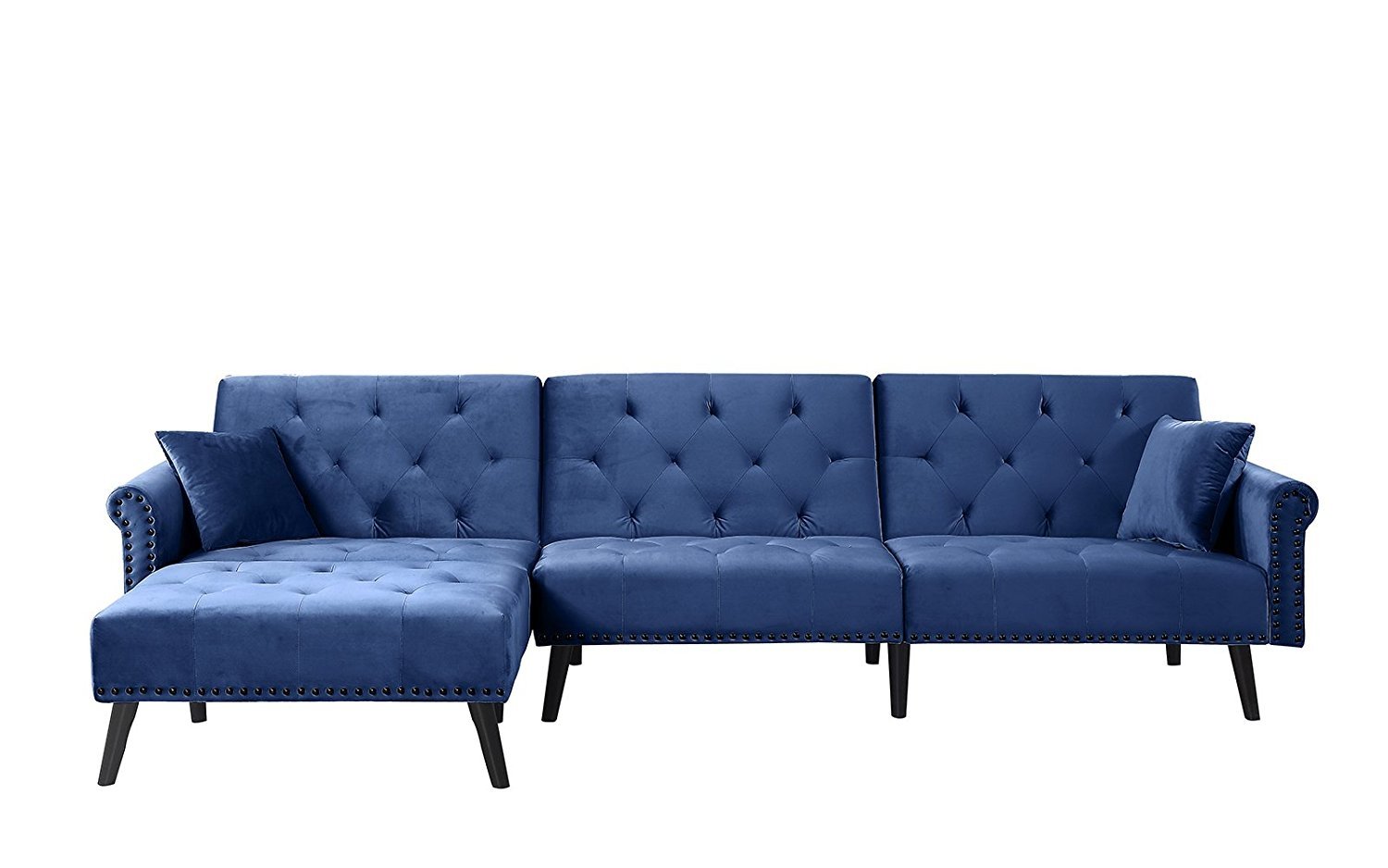 Mid Century Modern  Velvet  Sleeper Futon Sofa  Living Room 