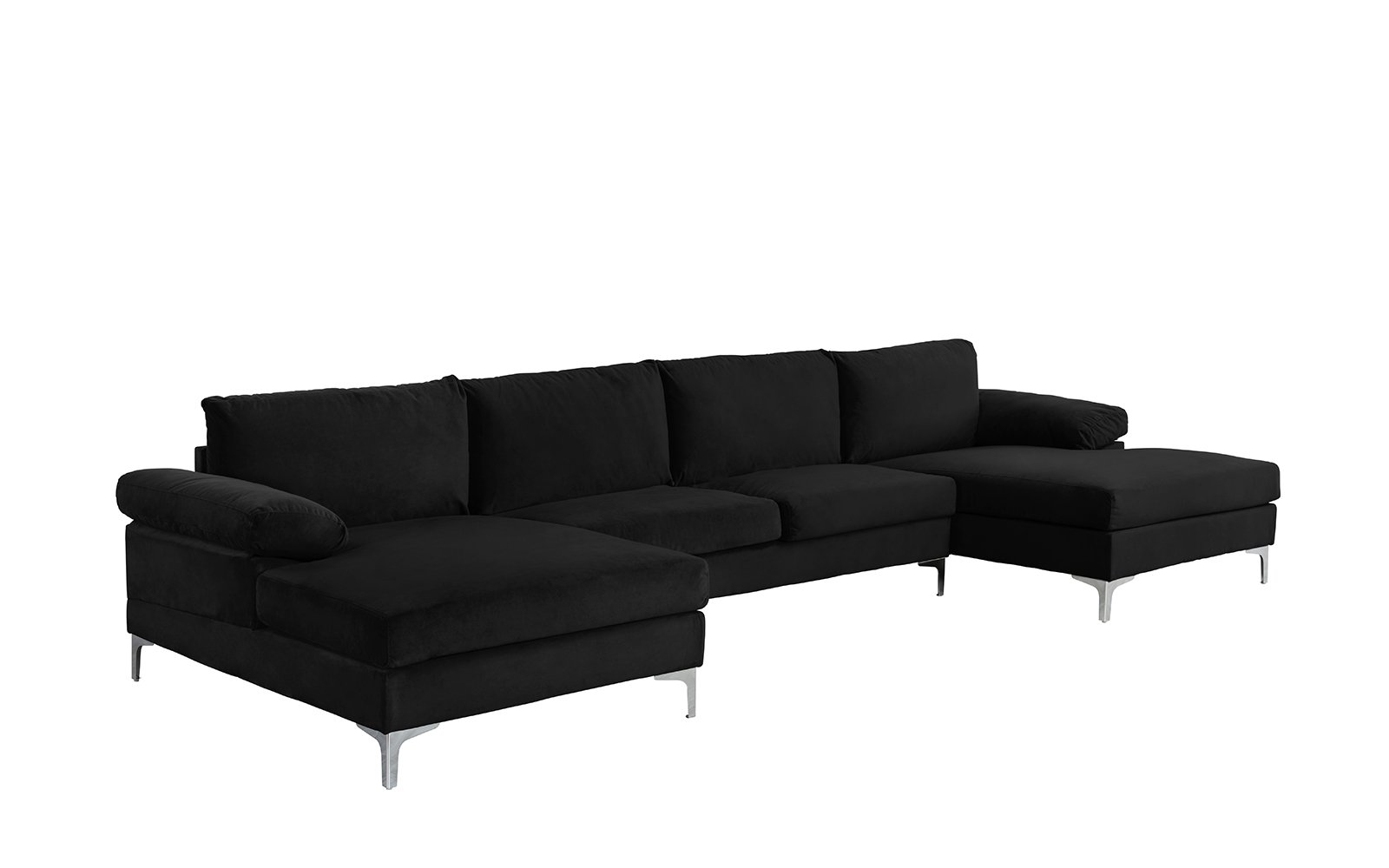 Modern Large Velvet U Shape Sectional Sofa, Double Wide ...