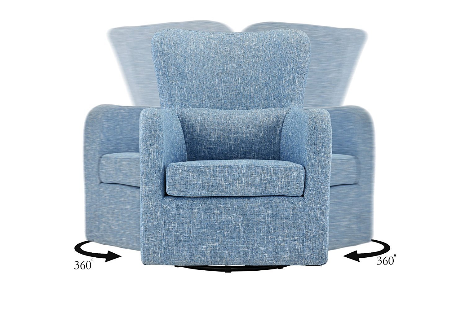 blue swivel chair living room