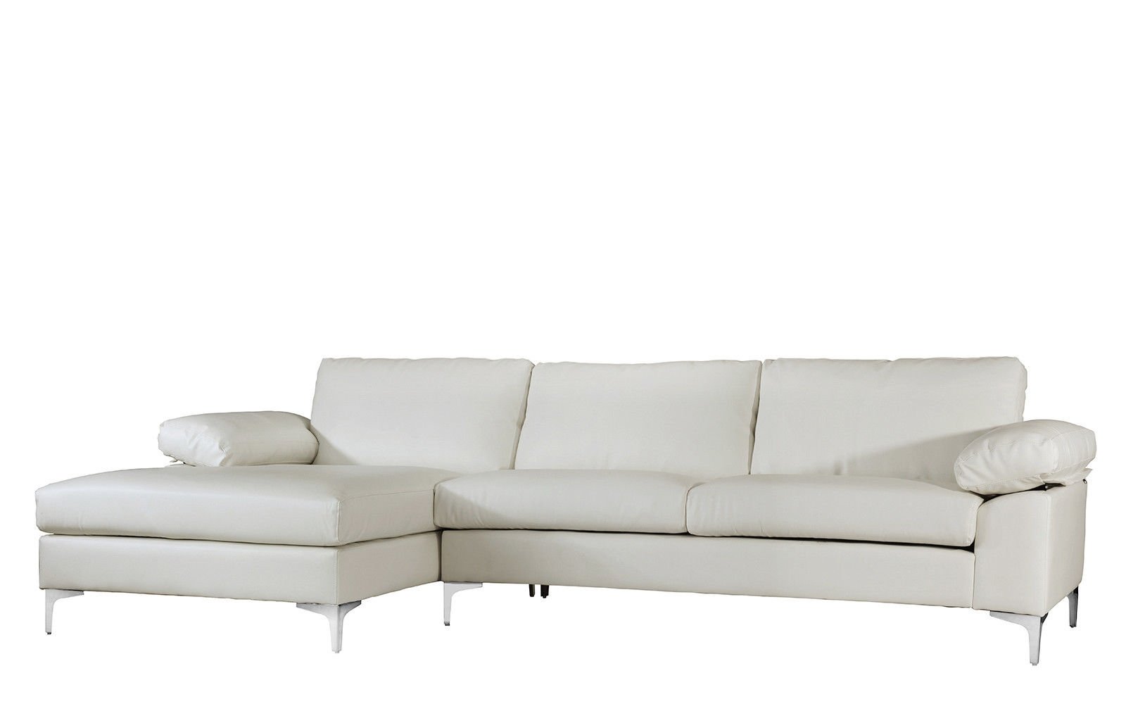 Modern Large Faux Leather Sectional Sofa L-Shape Couch ...