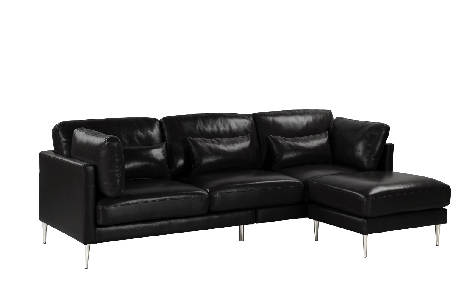 Details About Black Contemporary Living Room Leather Pu Sectional Sofa L Shape Couch
