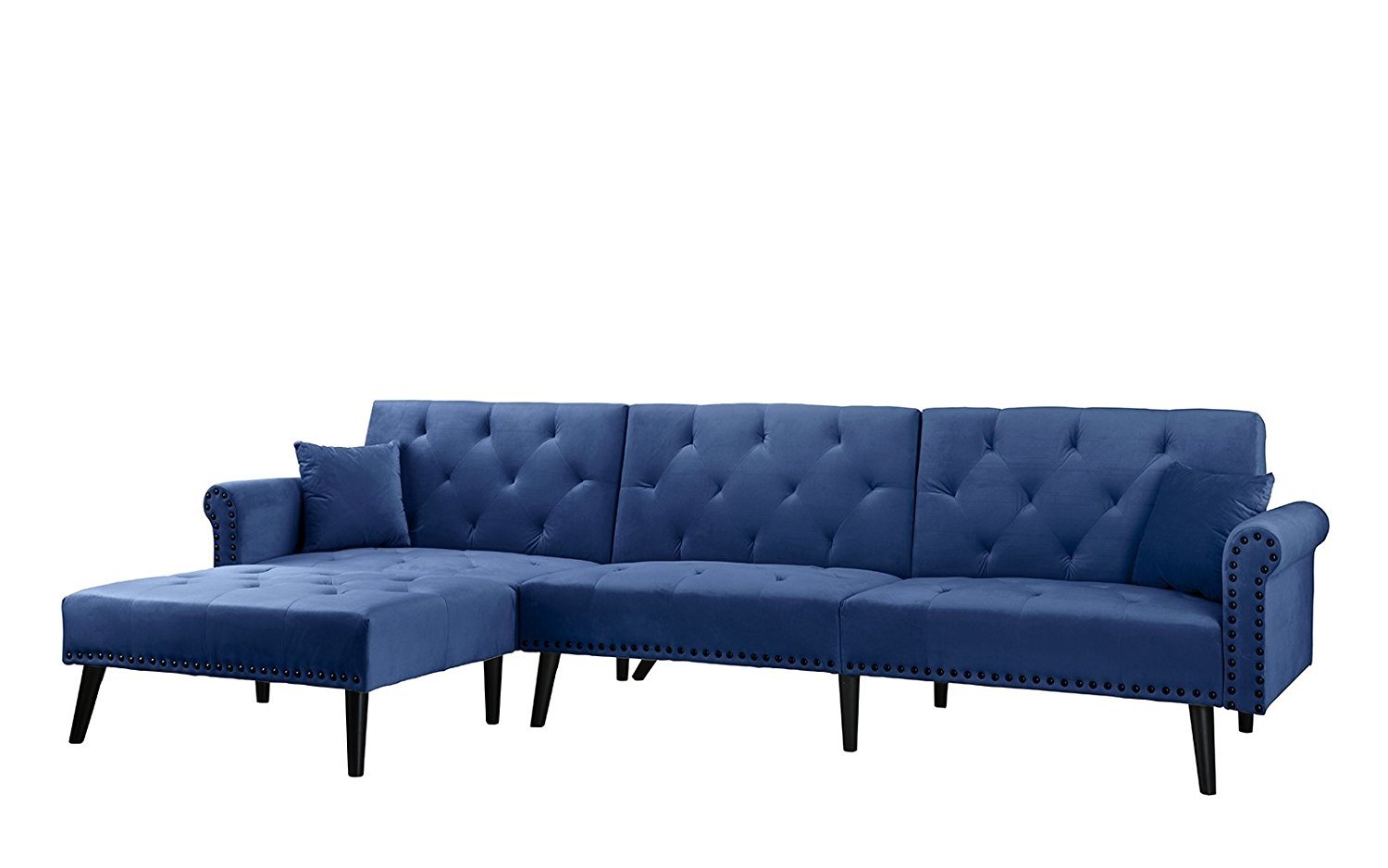 Mid Century Modern  Velvet  Sleeper Futon Sofa  Living Room 