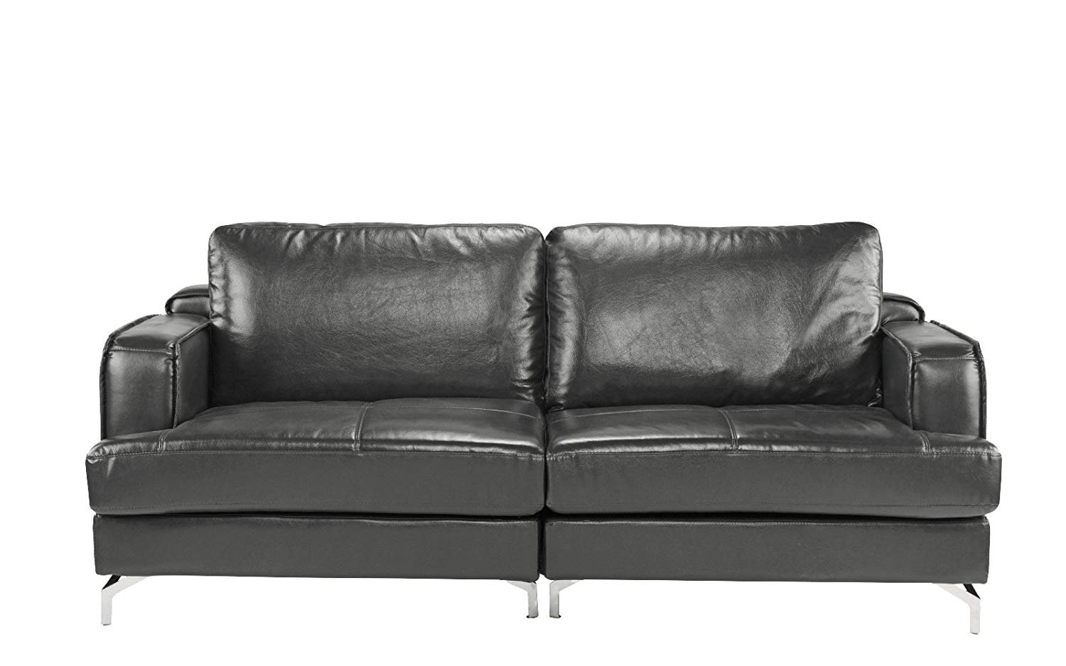 Ultra Modern Plush Leather Living Room Sofa (Grey) EBay - Ultra Modern Plush Leather Living Room Sofa (Grey) EBay