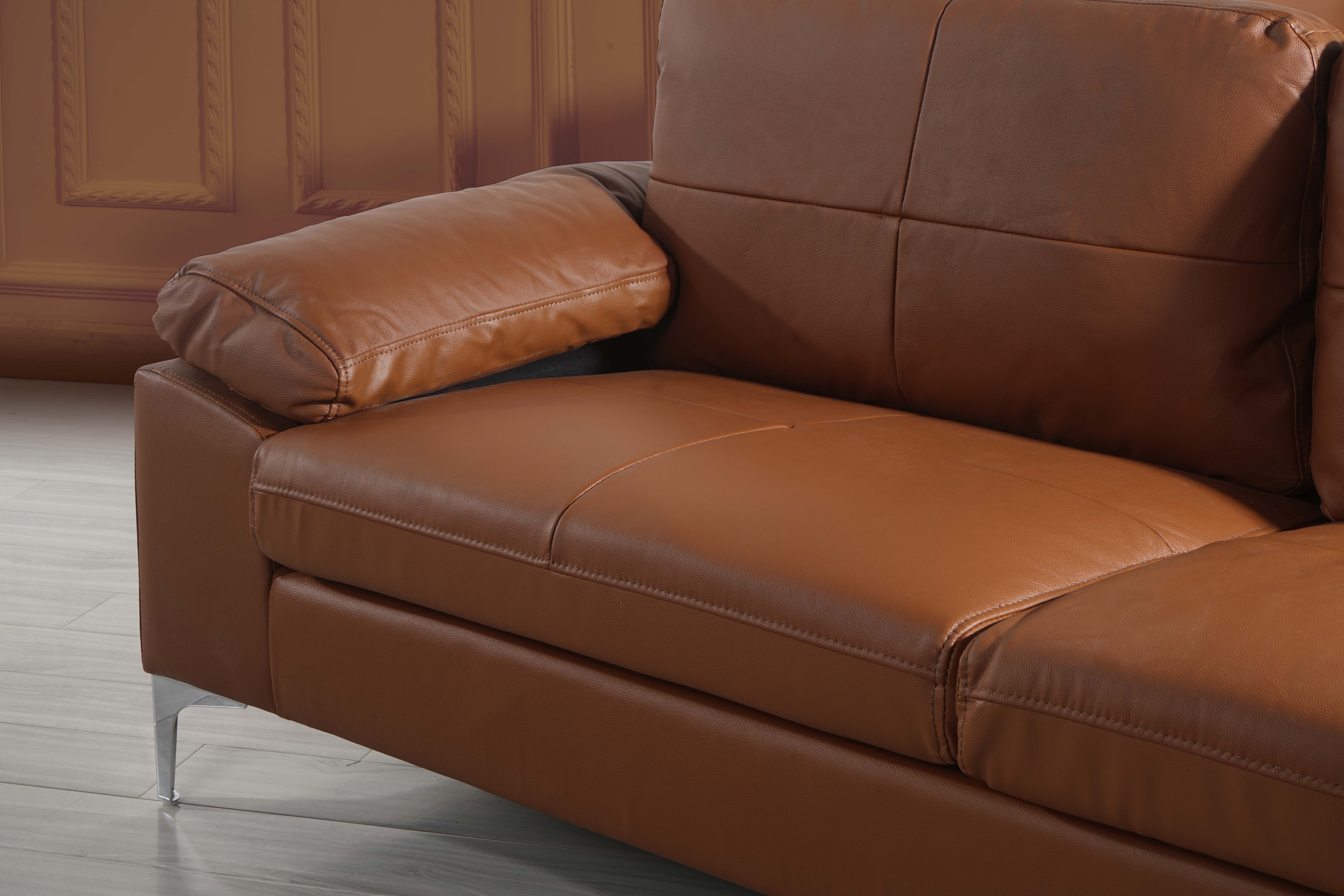 leather match sofa modern movable chaise camel