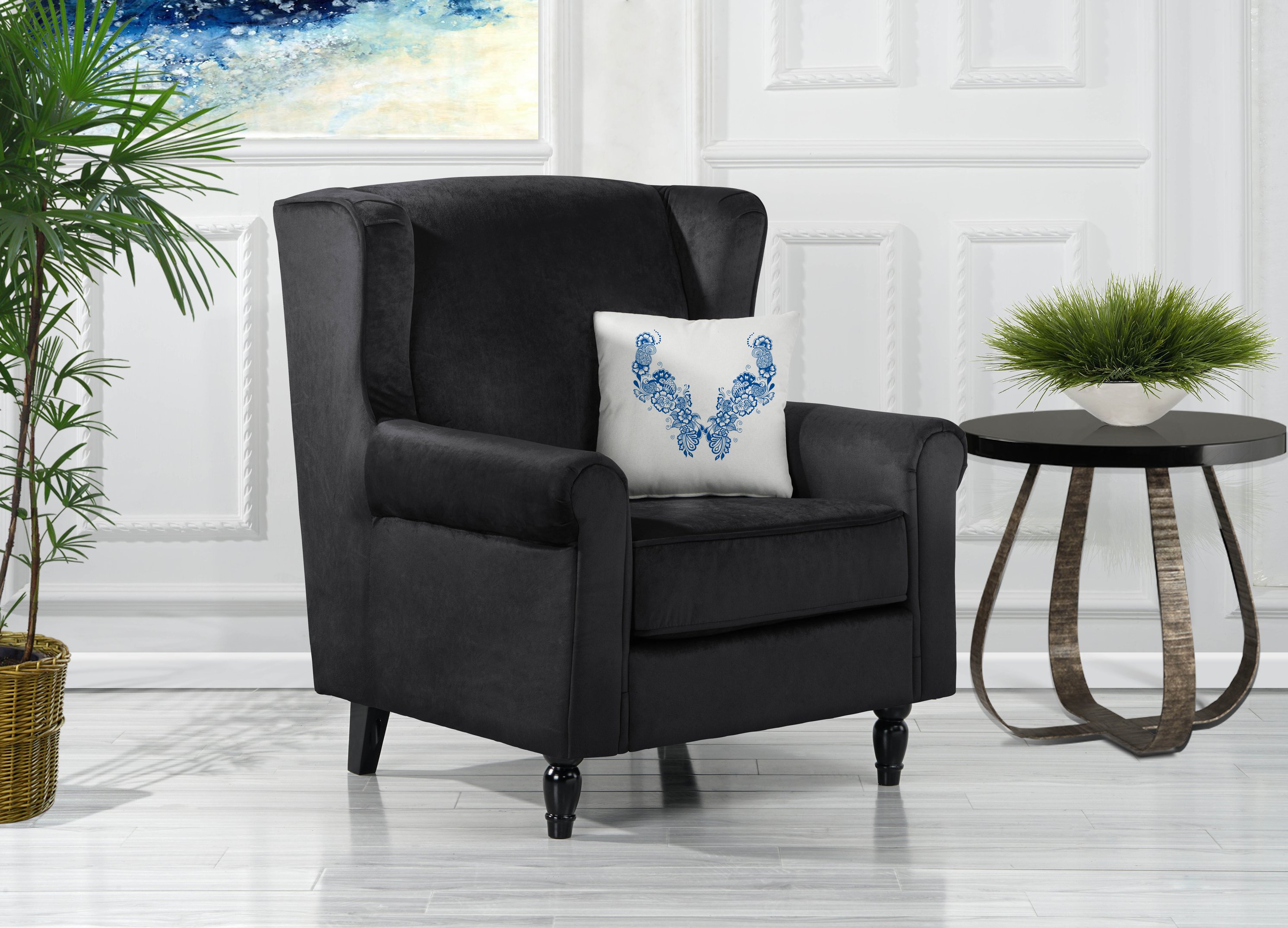 velvet living room chair