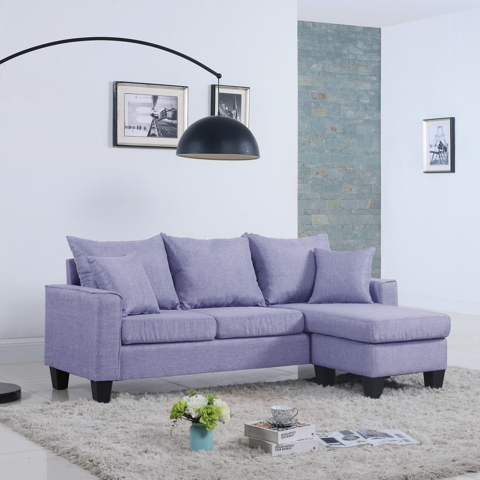 Living Family Room Small Space Sectional Sofa Reversible Chaise Lounge Grey EBay