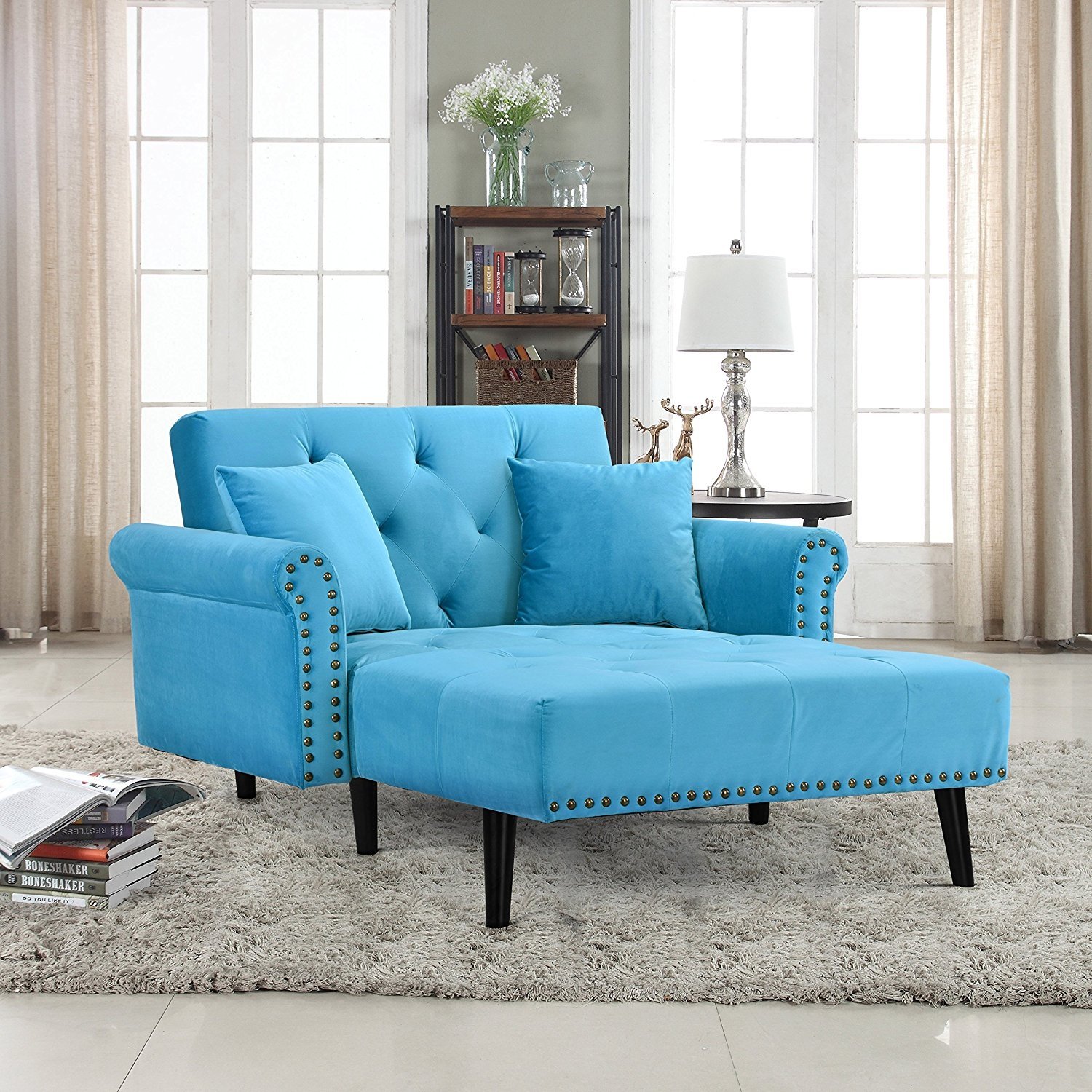 Serena Tufted Chaise Lounge Mystere Traditional Indoor Chaise Lounge