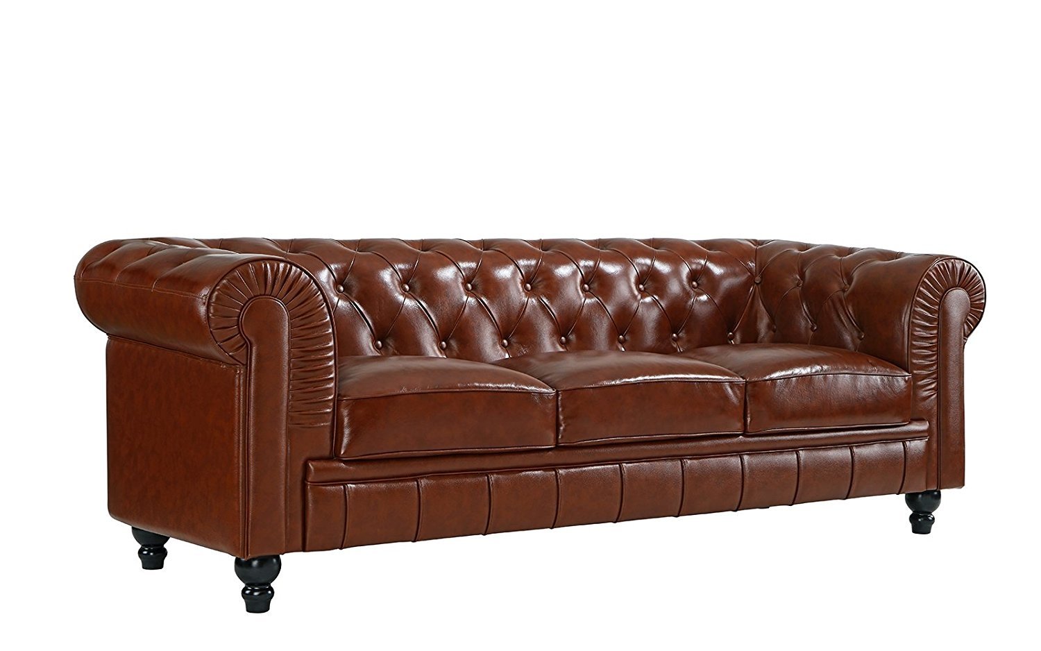 chesterfield leather sofa scroll arm