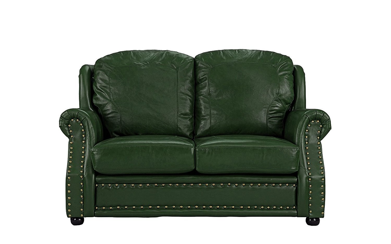 Leather Sofa 2 Seater Dark Brown Living Room Couch Loveseat with ...
