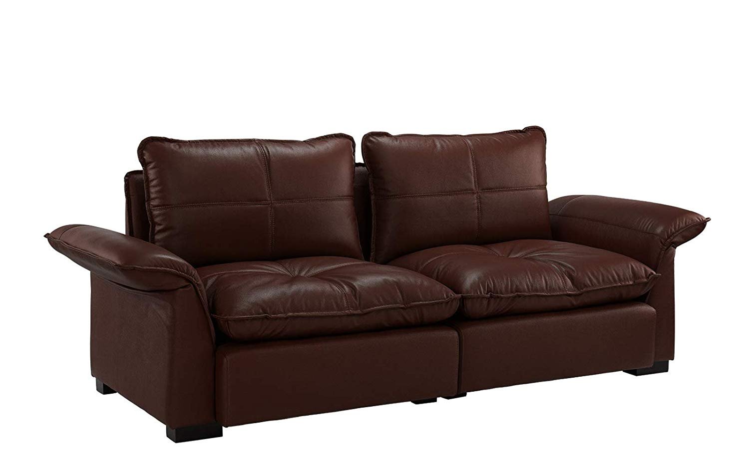 leather sofa with arm rests