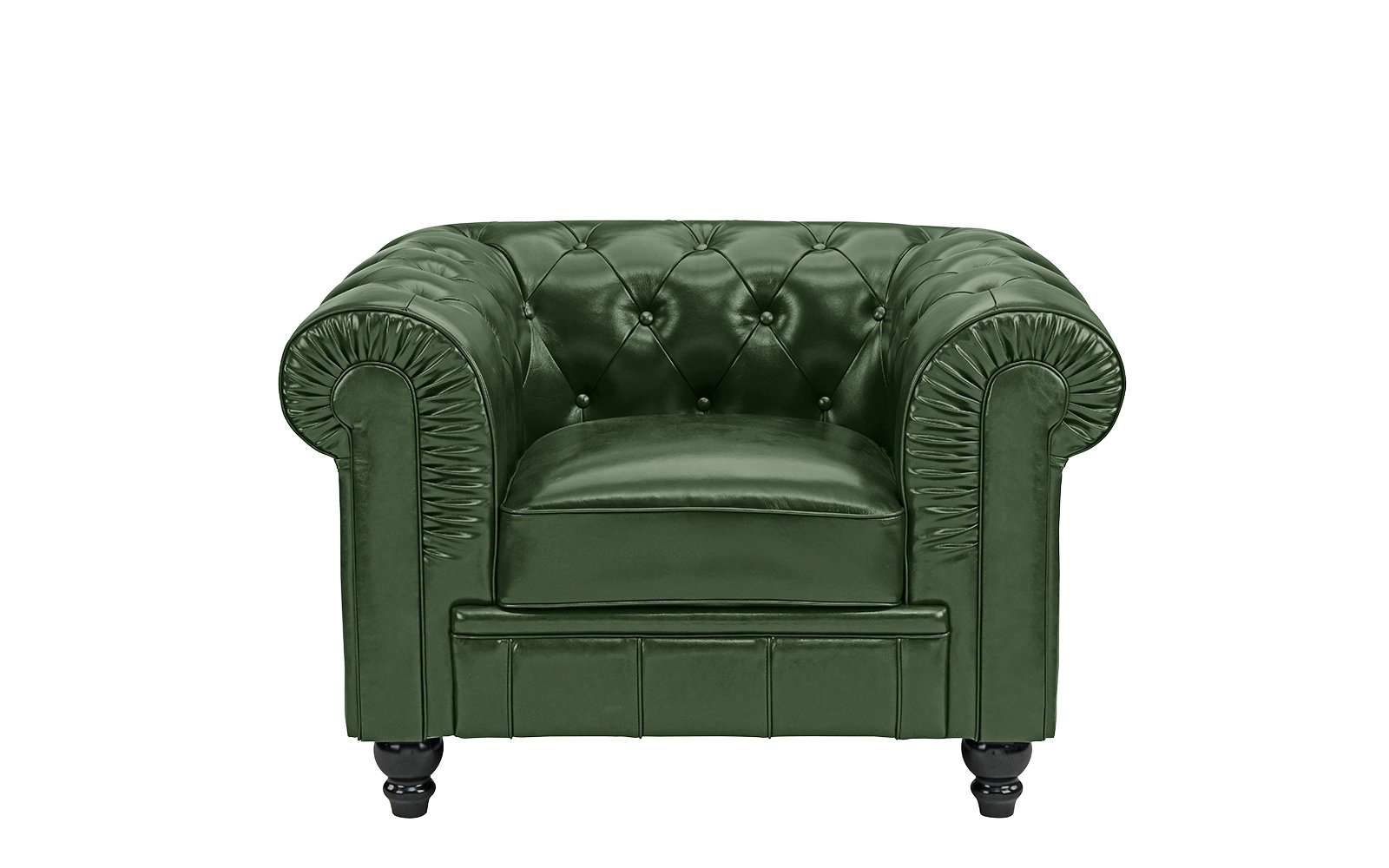 Classic Chesterfield Scroll Arm Tufted Leather Match