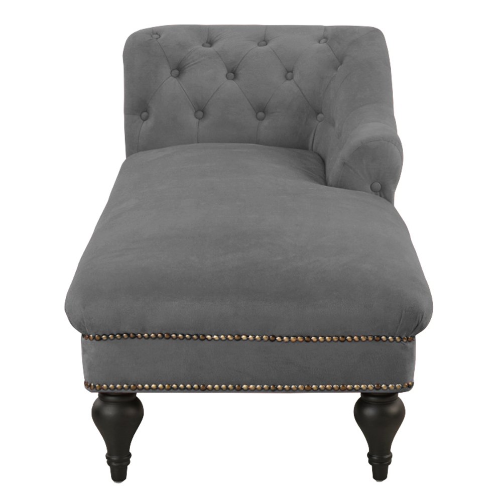 Victorian Chaise Lounge for Living Room/Bedroom Velvet Chair Tufted