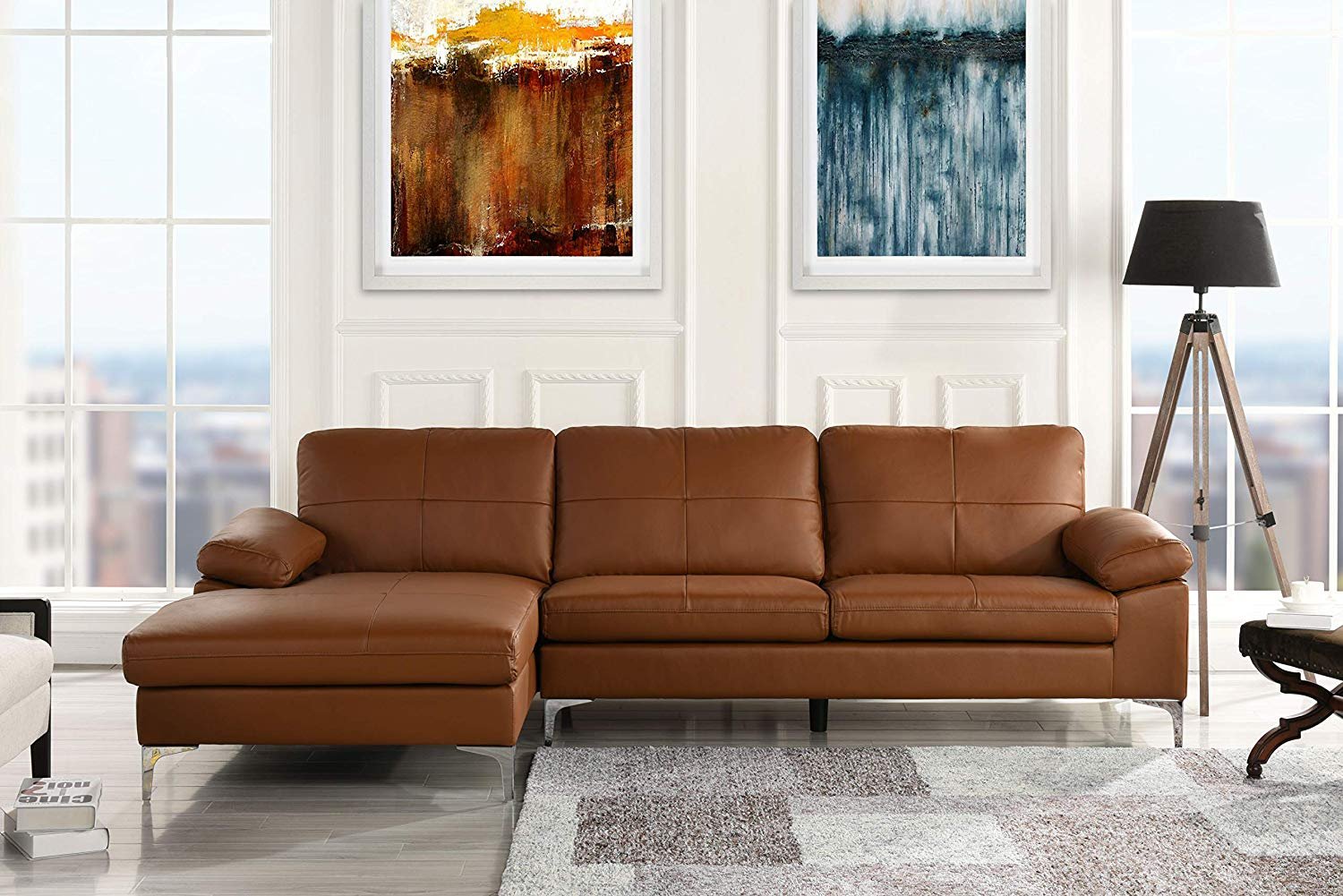 l shape leather sofa for small living room