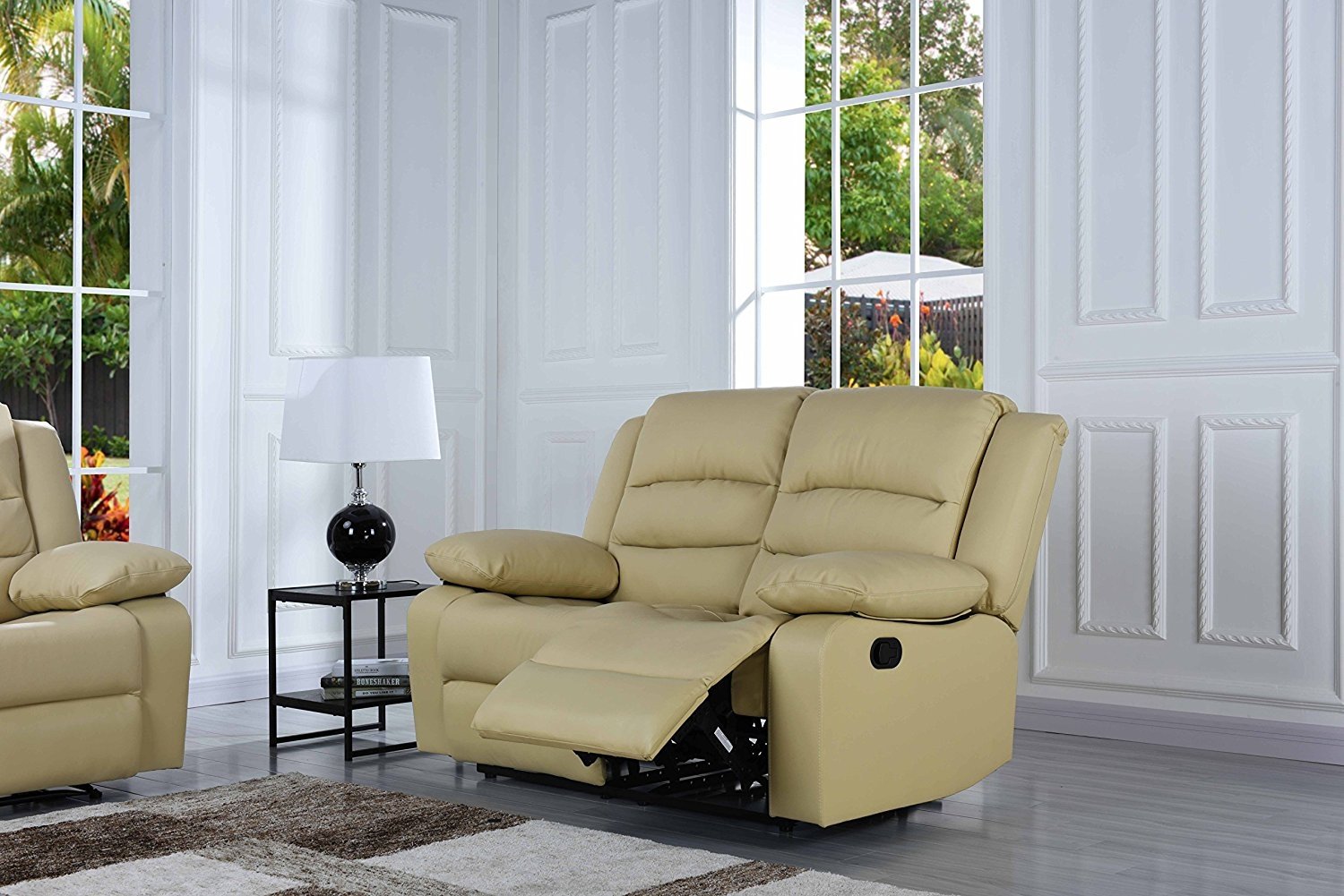 leather traditional reclining sofa set