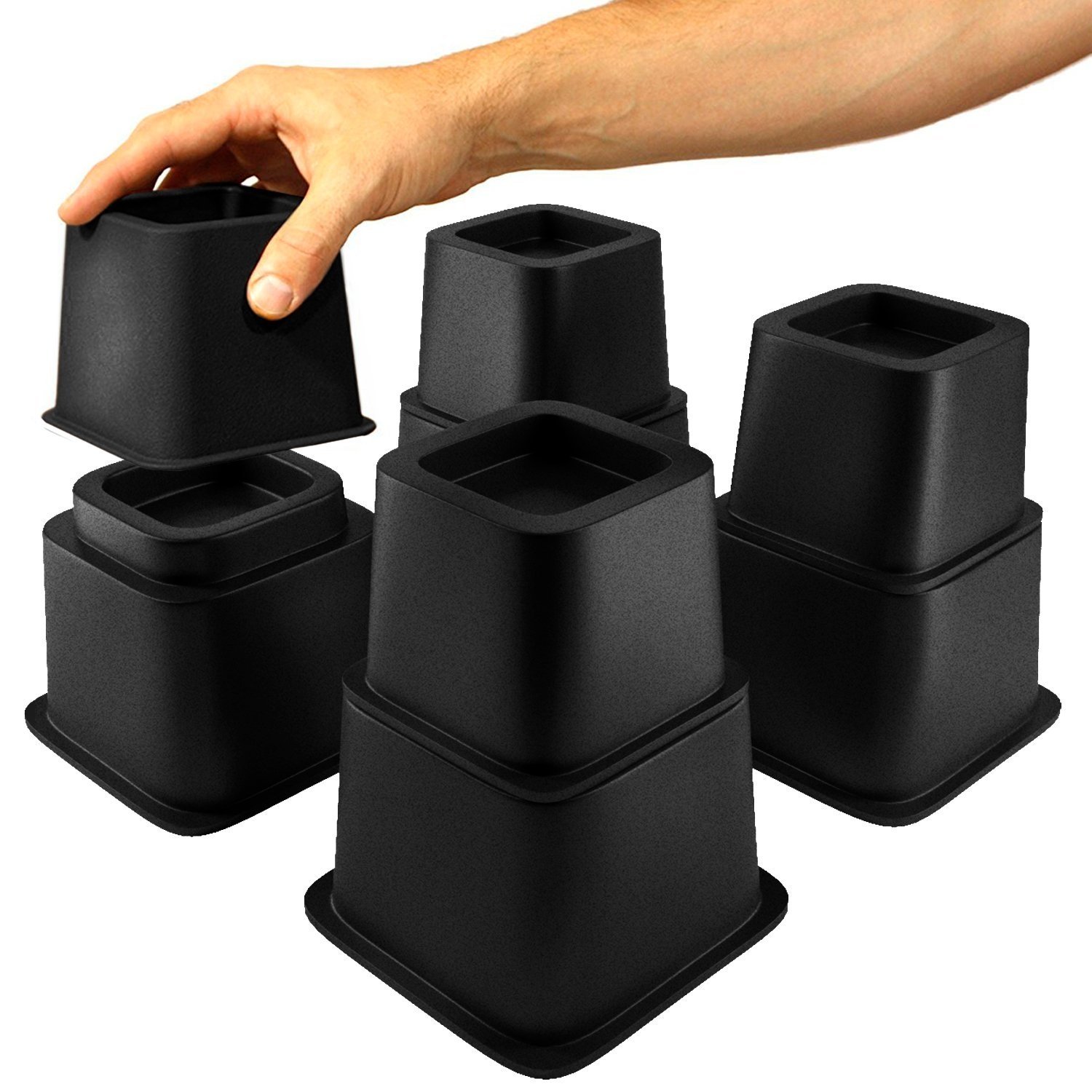 Home Intuition Adjustable Bed Frame and Furniture Risers 8 5 3 Inches