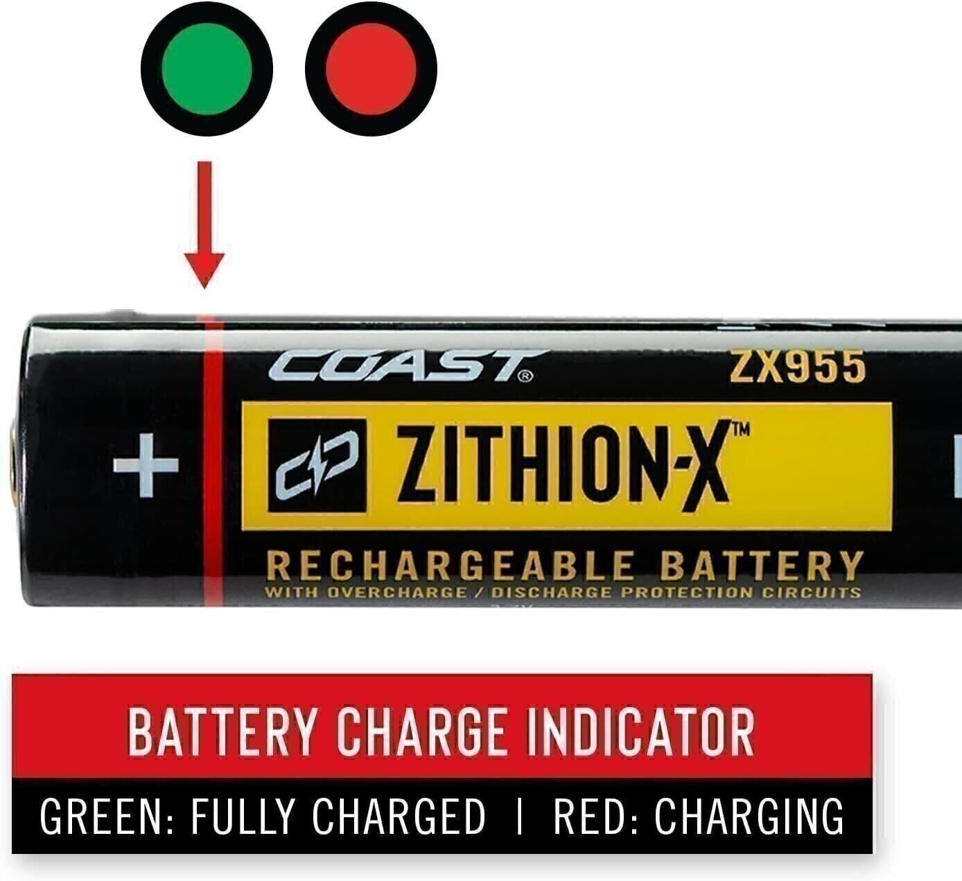 Coast ZX955 ZITHION-X Li-Ion Rechargeable Battery for The EAL18