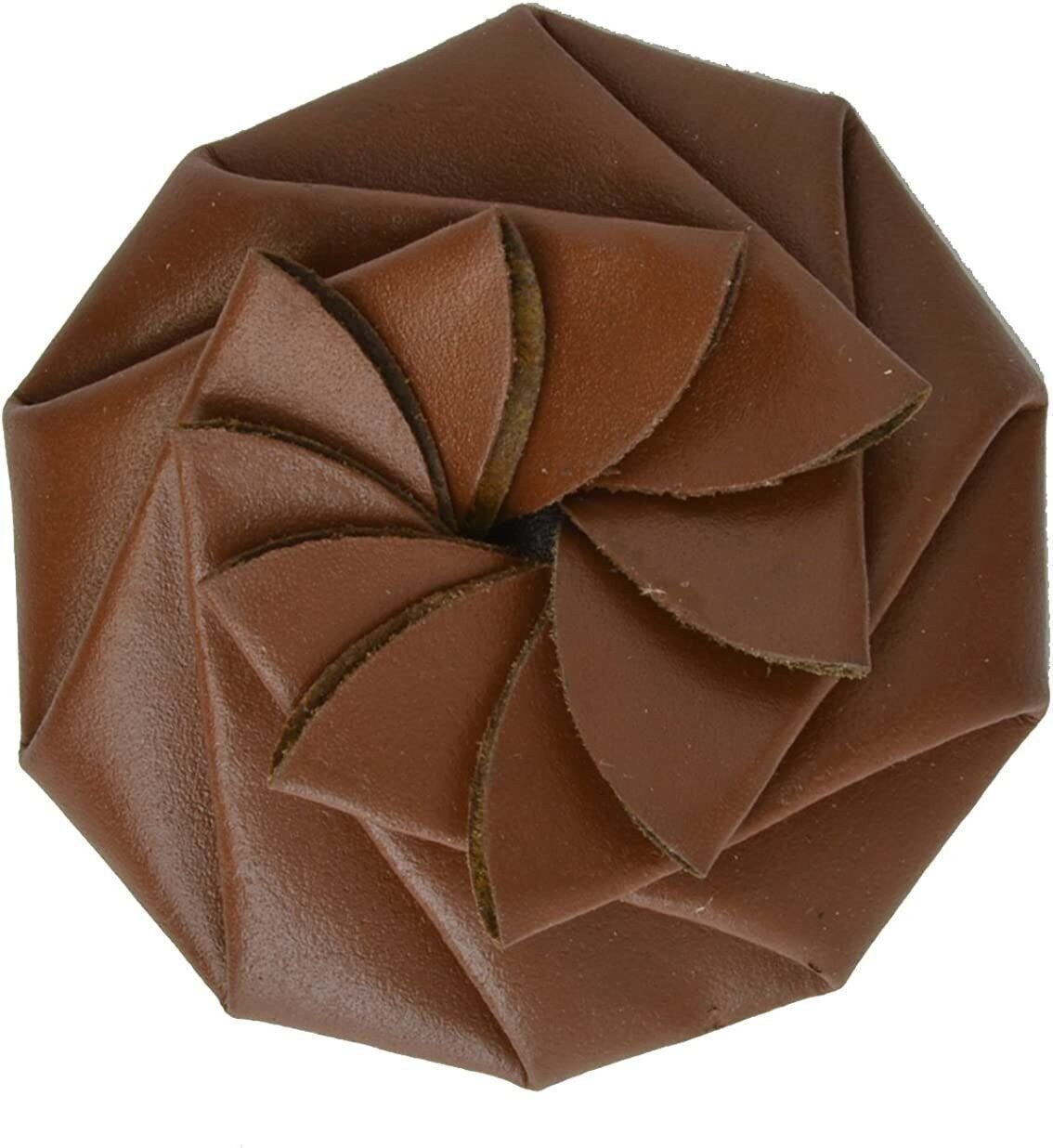 Marshal Wallet Unisex Leather Squeeze Coin Pouch (Brown)