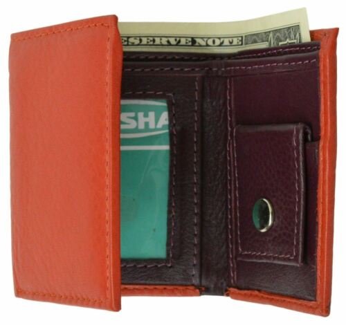 Genuine Premium Leather Small Kids Trifold Cute Wallet First Gift New Colors - Picture 9 of 14
