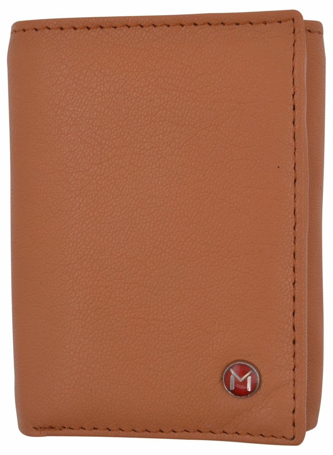 Swiss Marshall Mens Trifold Wallet RFID Blocking Genuine Leather Bifold ID Window (Brown)