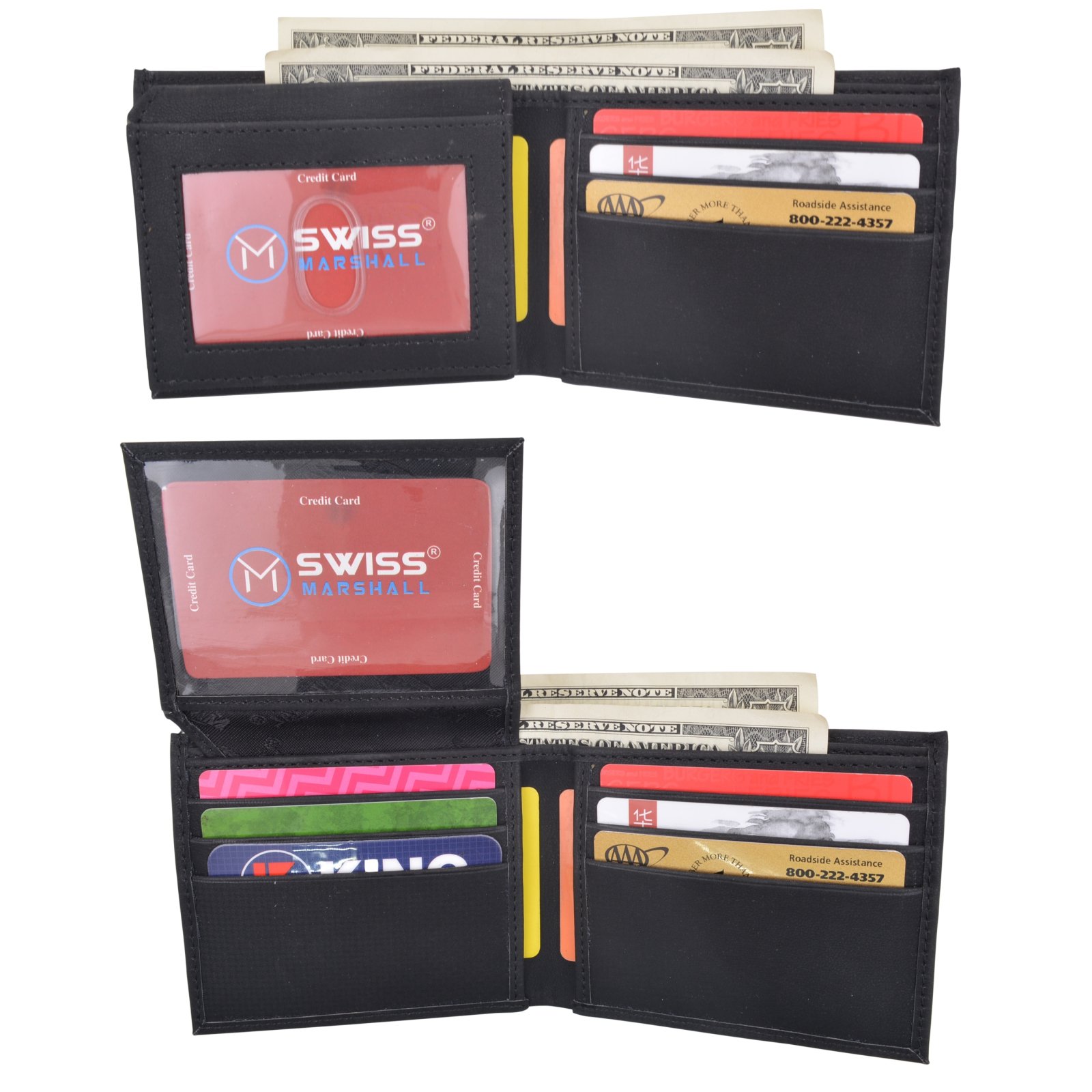 Swiss Marshall RFID Blocking Bifold Leather Wallet For Men & Women